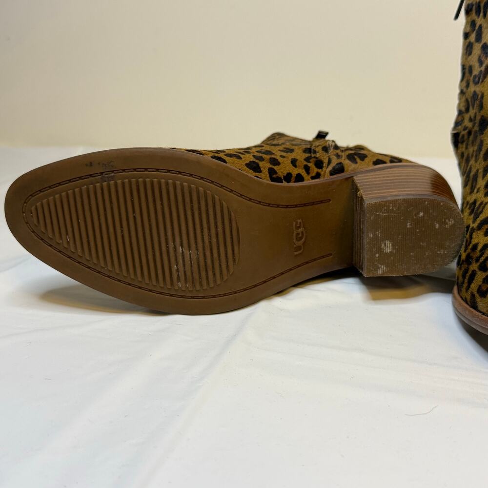 UGG Kingsburg Leopard Calf Hair Ankle Boots Size 7.5 - Picture 7 of 8